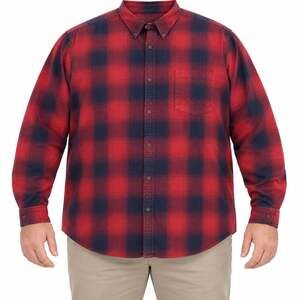 The Foundry Supply Co Shirt Mens 3XL Red Plaid Flannel Long Sleeve Button-Down